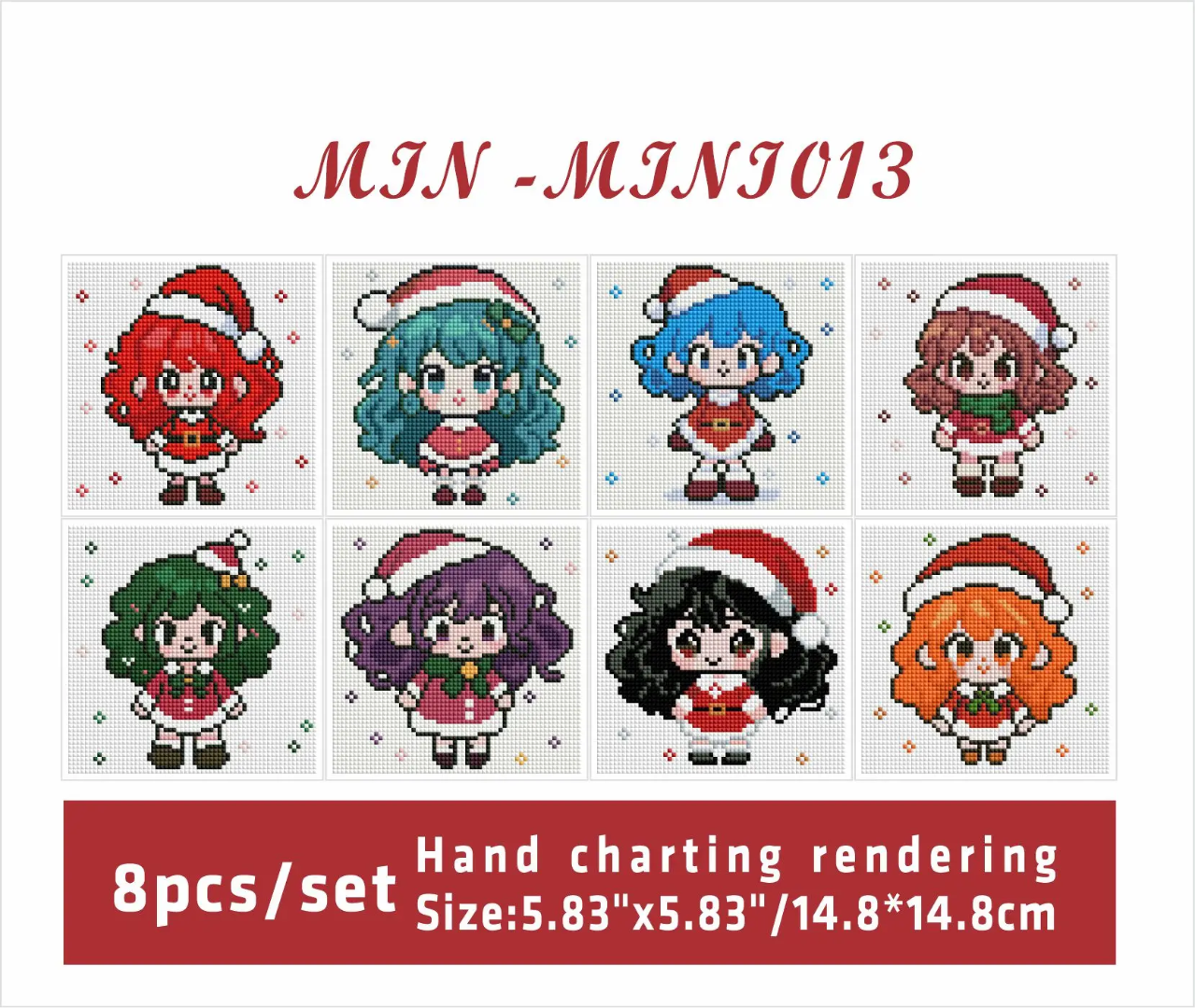 MINI - Christmas Girls (AB+FD) 15x15cm - Square Drills