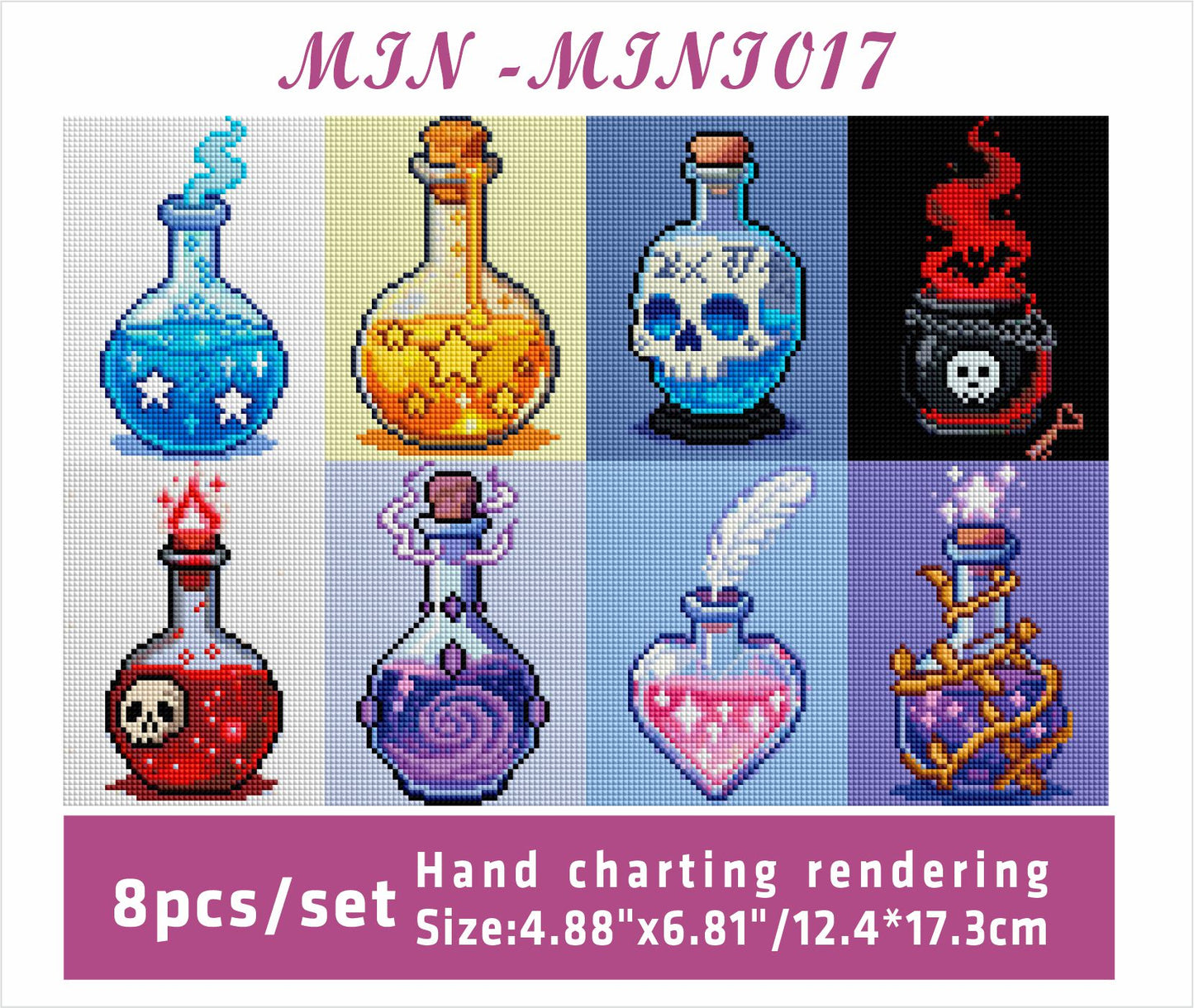 MINI – Magical Potion Bottles 12x17cm – Square Drills