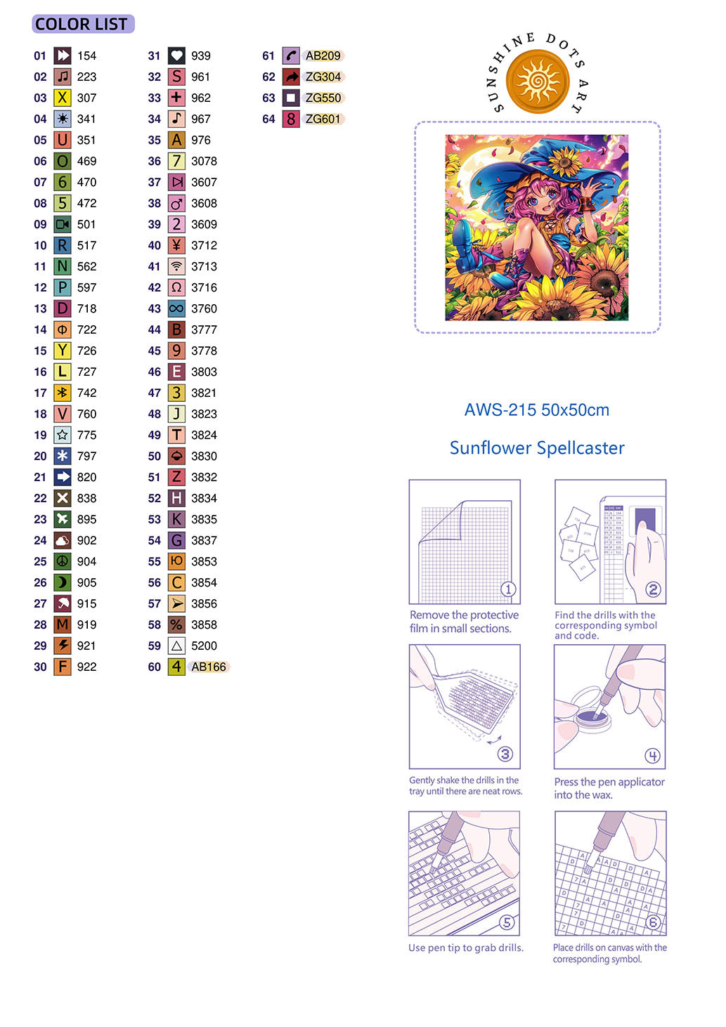 Sunflower Spellcaster (FD+AB) 50x50cm ππ² | Diamond Painting Kit