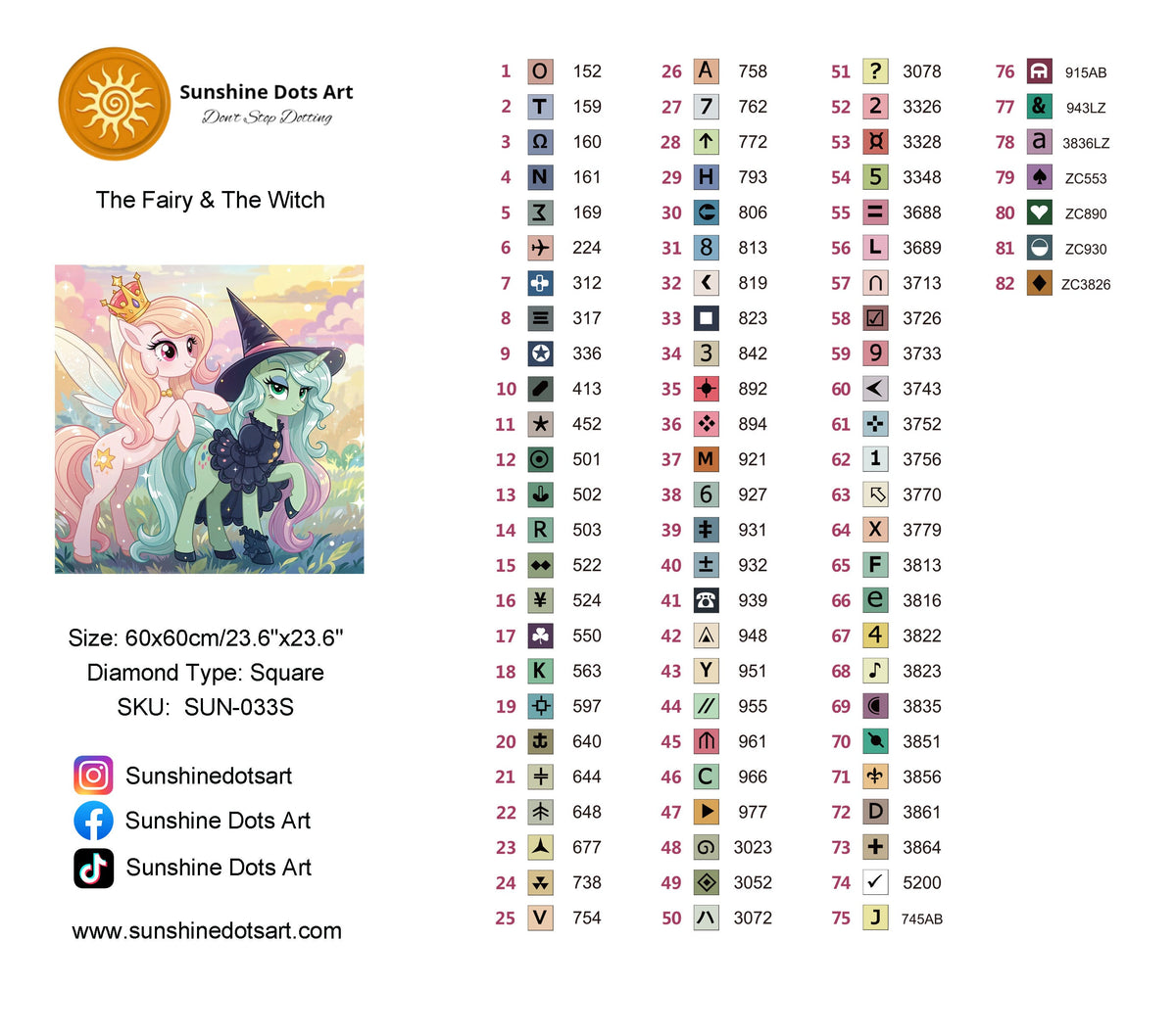 The Fairy & The Witch (FD+AB +Crystal) 60x60cm ππ²