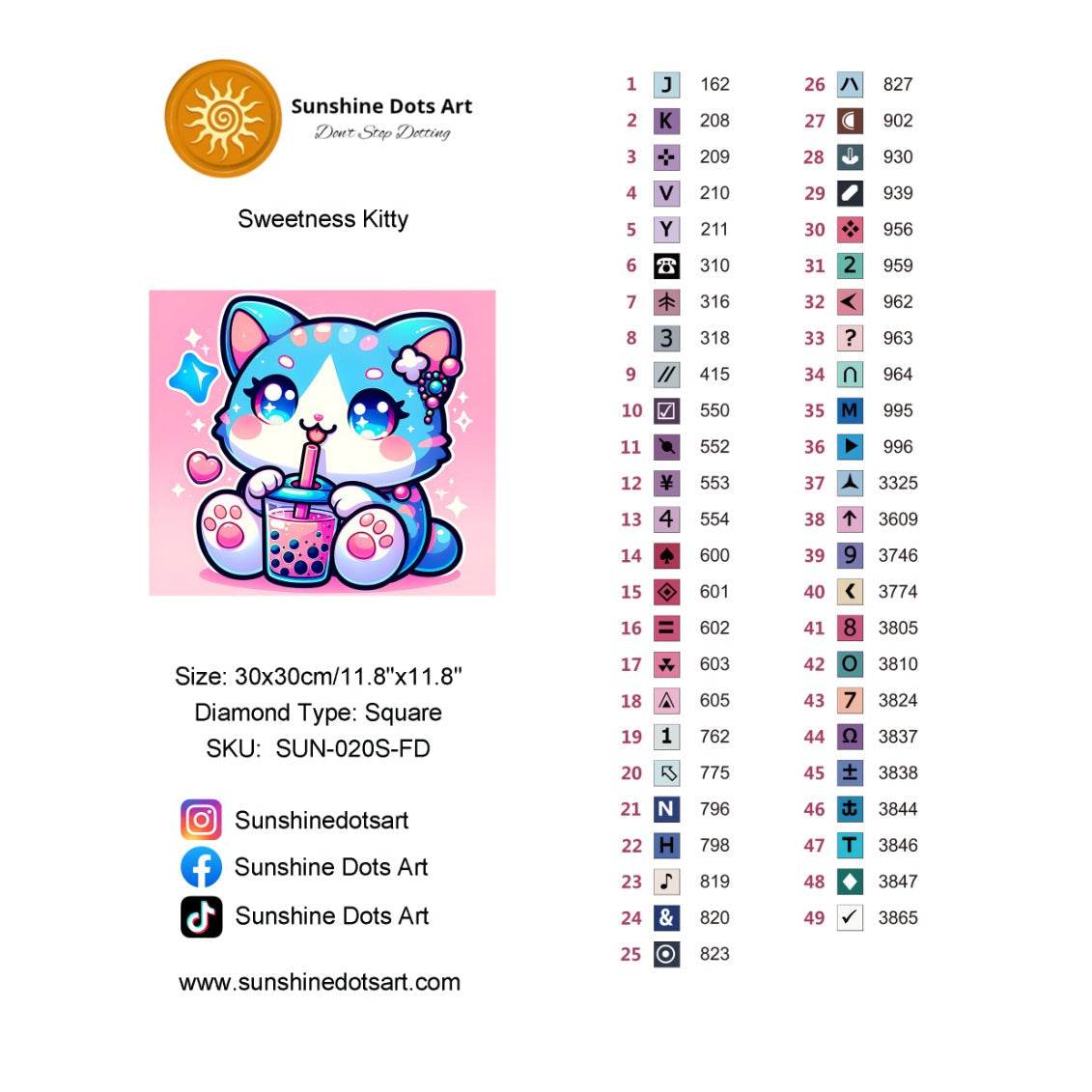 Sweetness Kitty (100% FD) 30x30cm 🔘🔲