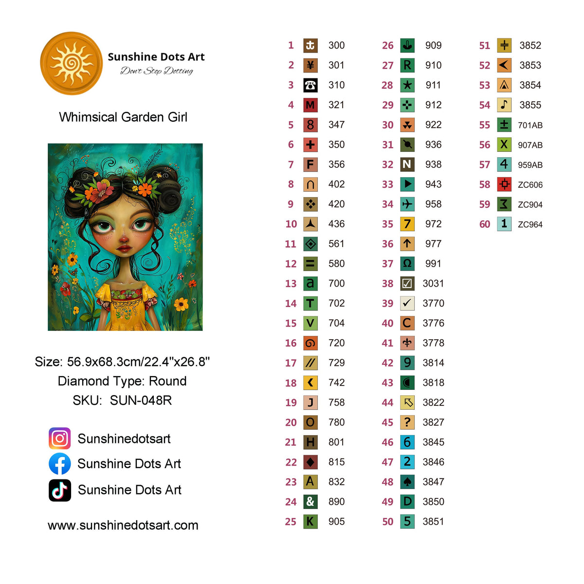 Whimsical Garden Girl (FD+AB) 50x60cm ππ²