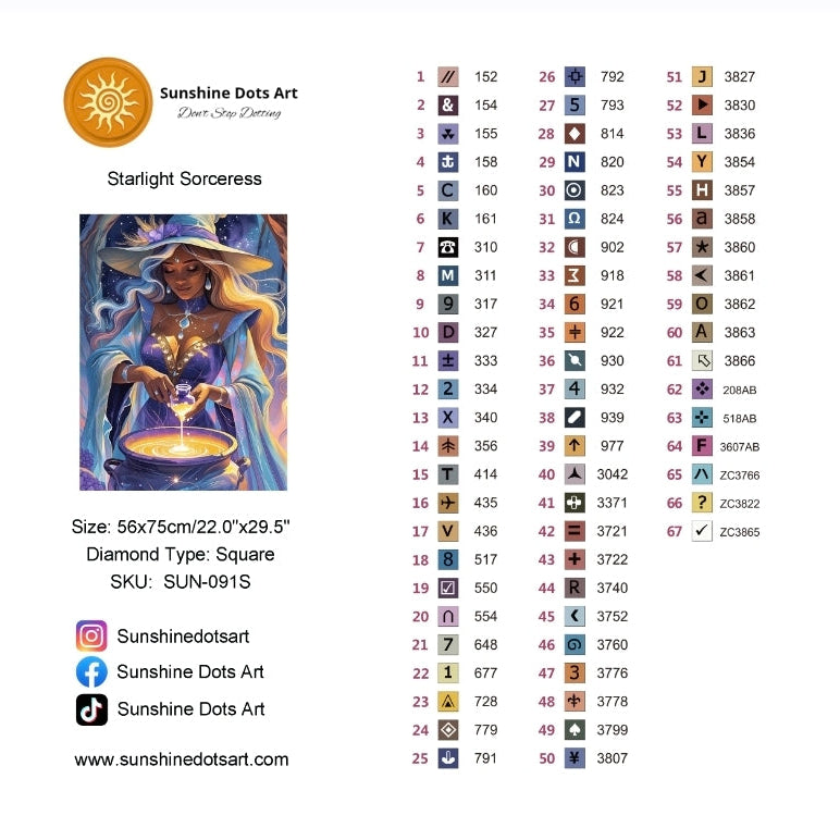 Starlight Sorceress | Diamond Painting