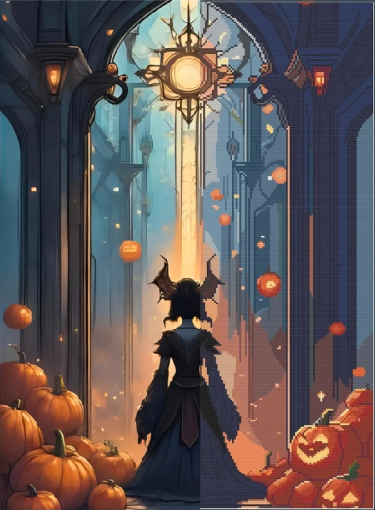 Hall of the Pumpkin Queen (FD+Crystal) 50x70cm 🔘🔲 | Diamond Painting Kit