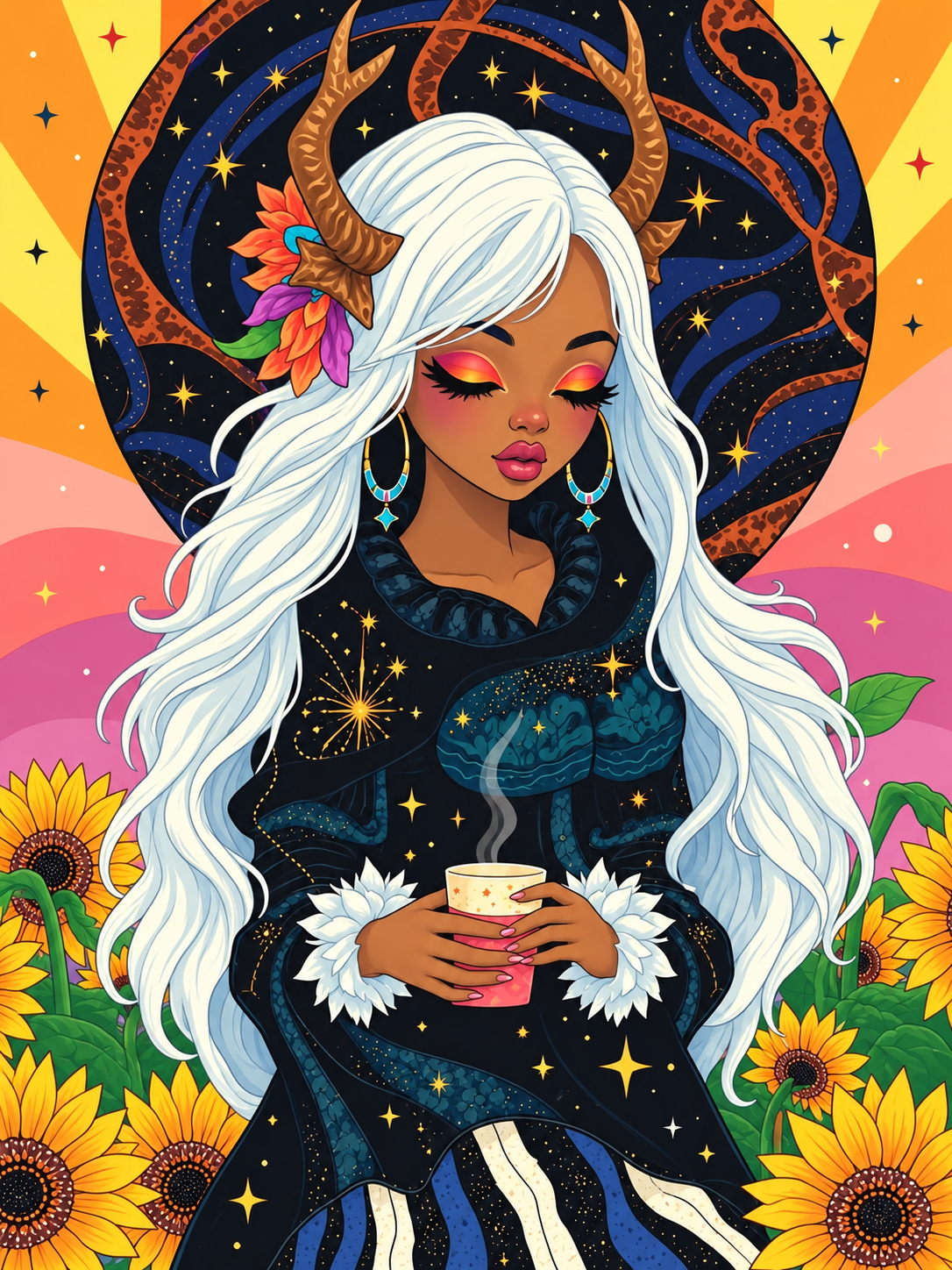 Sunflower Sorceress (FD+Metallic) 50x65cm 🔘🔲