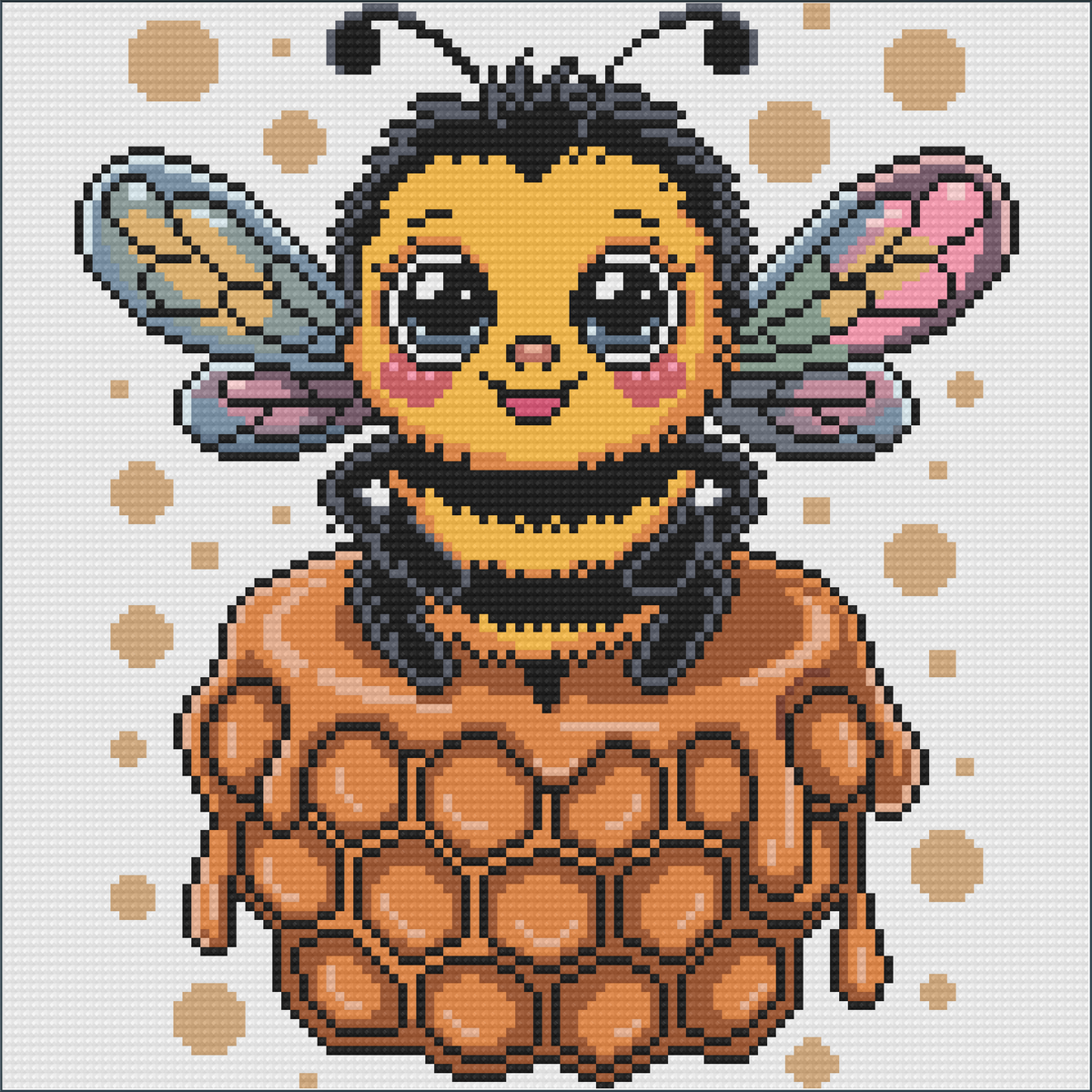 Honey Bee Sweetie (FD+AB) 30x30cm 🔘🔲 | Diamond Painting Kit