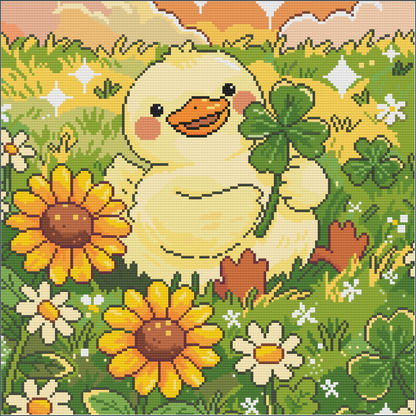 Lucky Little Duck (FD + AB) 40×40cm 🔘🔲