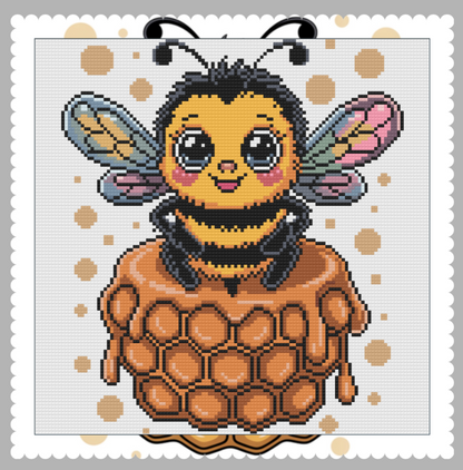 Honey Bee Sweetie (FD+AB) 30x30cm 🔘🔲 | Diamond Painting Kit