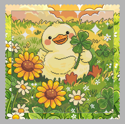 Lucky Little Duck (FD + AB) 40×40cm 🔘🔲