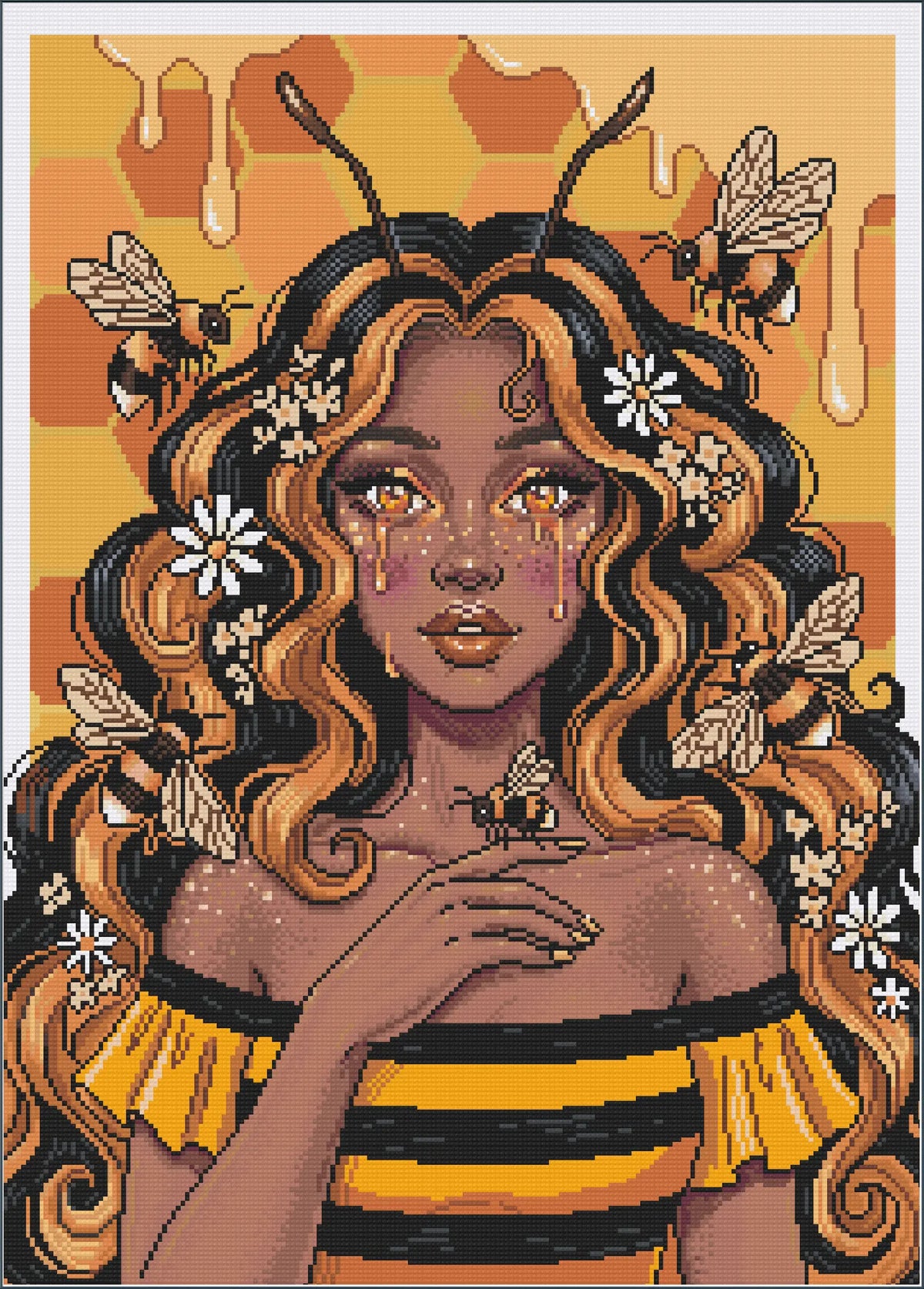 Melina, Queen of Honey (FD+AB) 50X70cm 🔘🔲 | Diamond Painting Kit