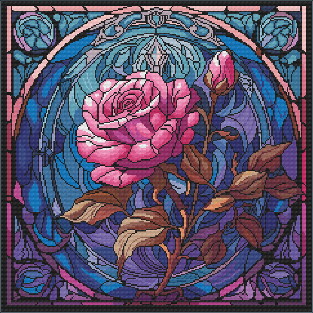 Eternal Bloom (FD-Crystal) 60x60cm 🔘🔲 | Diamond Painting Kit