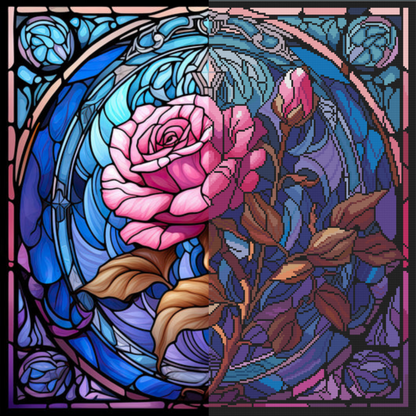 Eternal Bloom (FD-Crystal) 60x60cm 🔘🔲 | Diamond Painting Kit