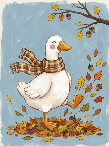 Autumn Waddle  (FD+AB) 50X70cm 🔘🔲 | Diamond Painting Kit