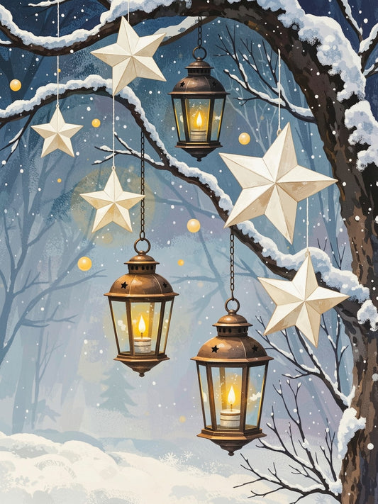 Starlit Winter Wishes (FD+AB) 50X70cm 🔘🔲 | Diamond Painting Kit