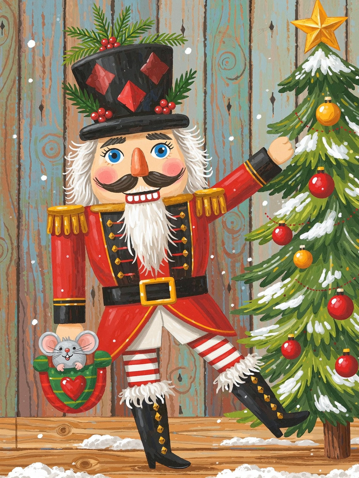 The Merry Nutcracker (FD+AB) 50X70cm 🔘🔲 | Diamond Painting Kit