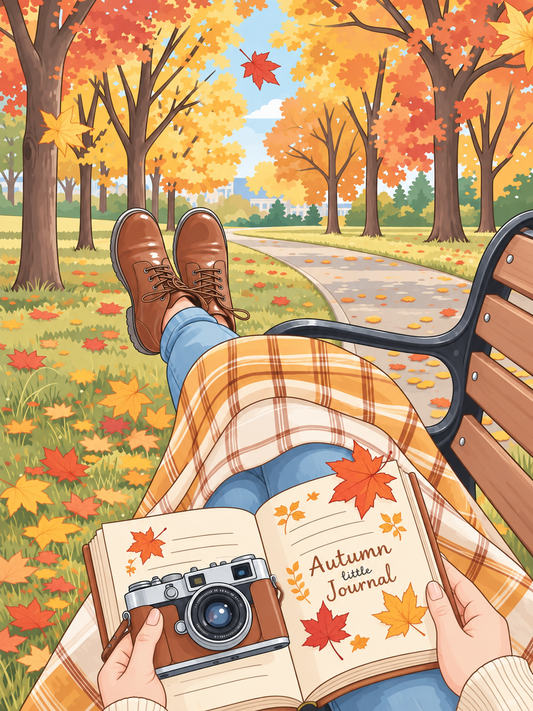 Autumn Little Journal (FD+AB) 50X70cm 🔘🔲 | Diamond Painting Kit