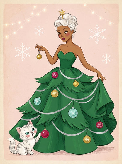 The Christmas Belle (FD+AB) 50X70cm 🔘🔲 | Diamond Painting Kit