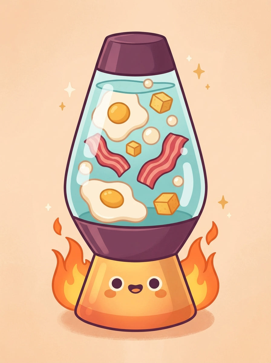 Breakfast Lava Lamp (100% FD) 20x25cm 🔘🔲 | Diamond Painting Kit
