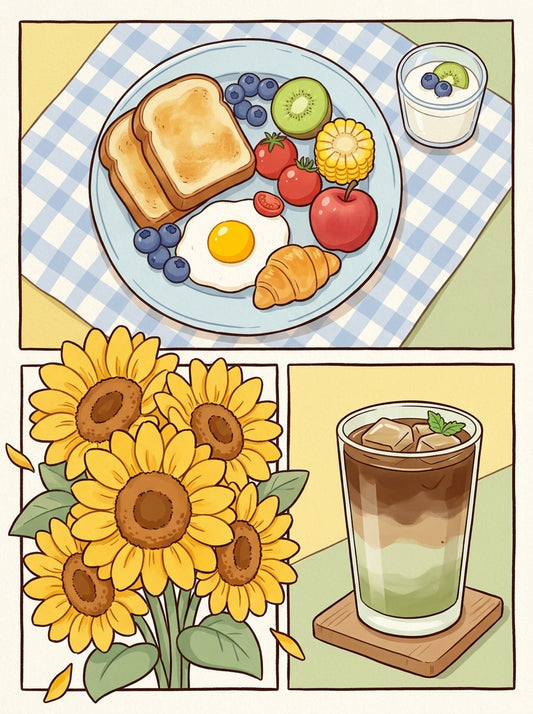 Sunshine & Slow Mornings (FD+AB) 50X70cm 🔘🔲 | Diamond Painting Kit