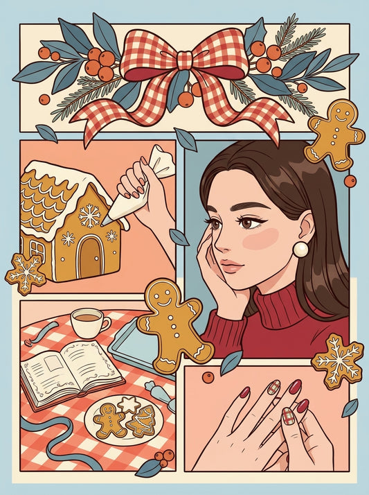 Gingerbread & Cozy Moments (FD+AB) 50X70cm 🔘🔲 | Diamond Painting Kit