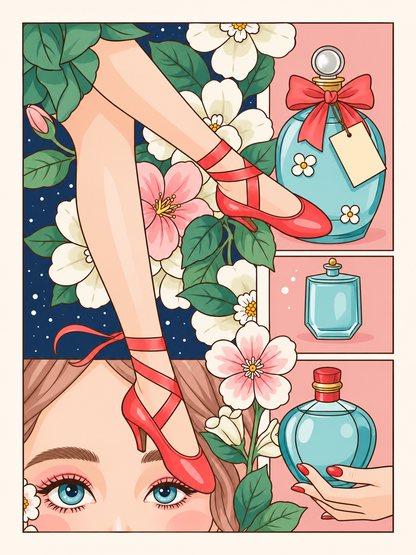 Petals & Perfume (FD+AB) 50X70cm 🔘🔲 | Diamond Painting Kit