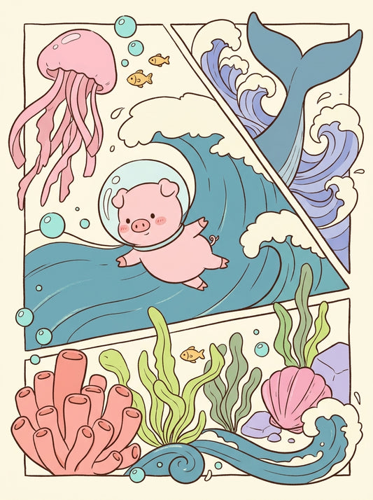 Ocean of Little Wonders (FD+AB) 50X70cm 🔘🔲 | Diamond Painting Kit