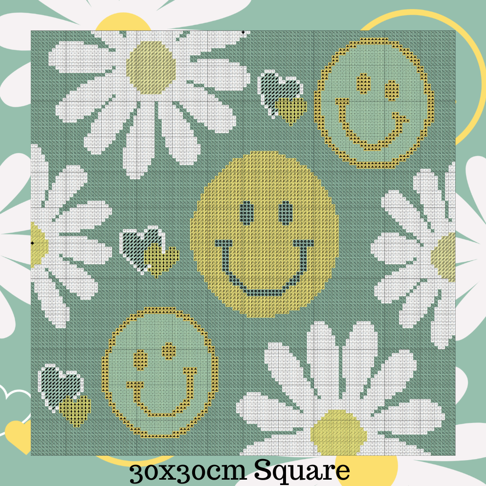 Smiles & Daisies (100%FD) 30x30cm 🔘🔲