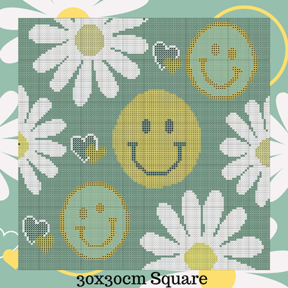 Smiles & Daisies (100%FD) 30x30cm 🔘🔲