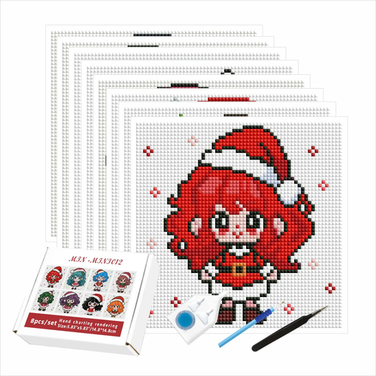 MINI - Christmas Girls (AB+FD) 15x15cm - Square Drills