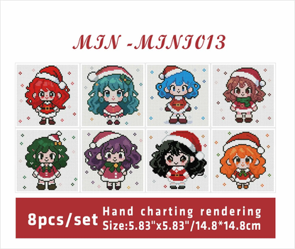 MINI - Christmas Girls (AB+FD) 15x15cm - Square Drills