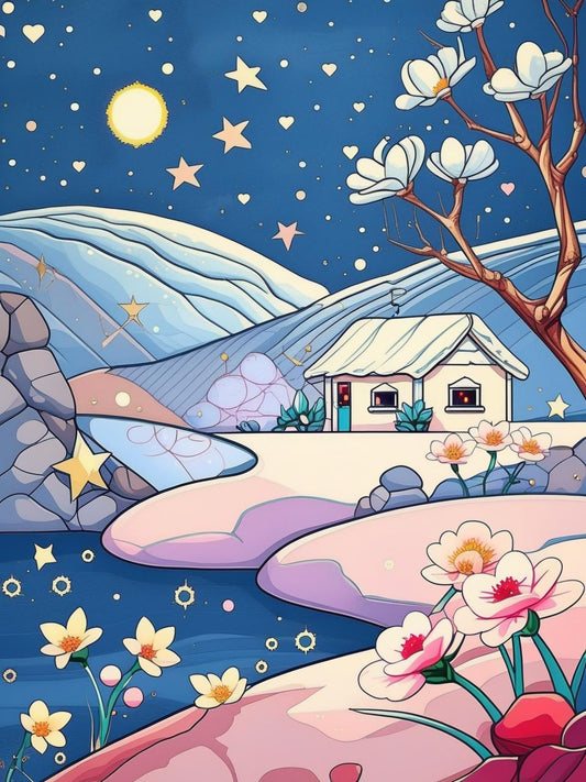 Starlit Bloom by the Cottage Stream (100%FD)