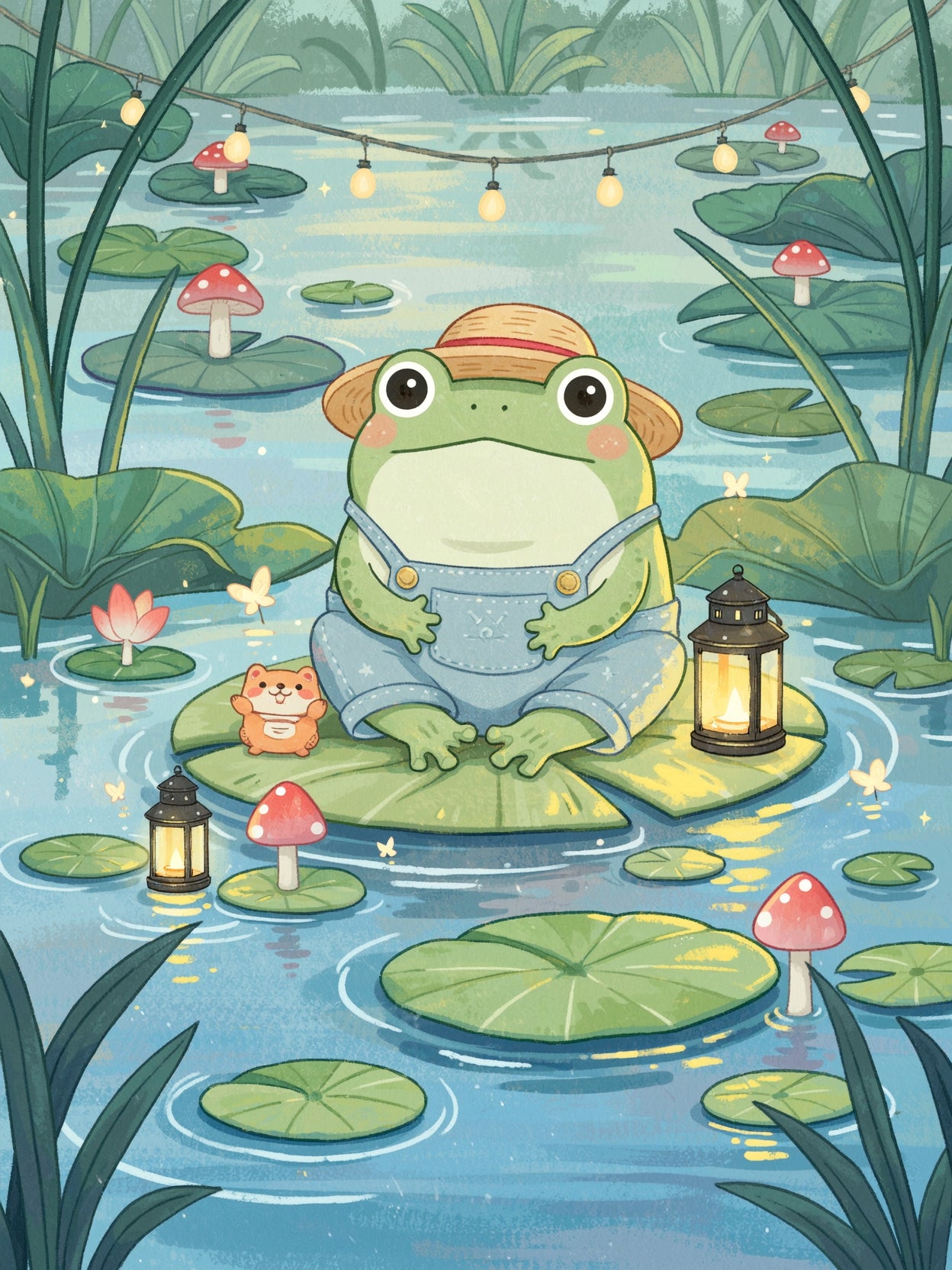 Lily Pad Lantern Frog (FD+AB+Crystal)