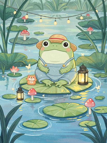 Lily Pad Lantern Frog (FD+AB+Crystal)