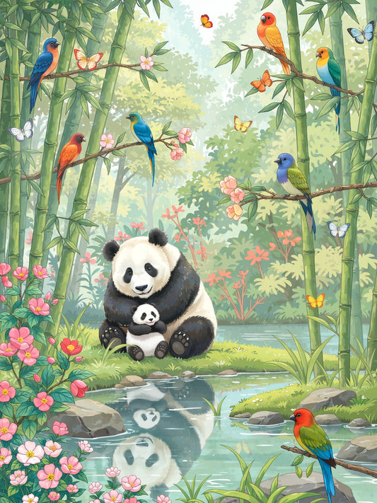 Panda & Baby Forest Haven (FD+AB+Crystal)