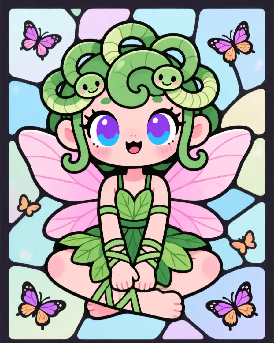 MINI – Stained Glass Garden Fairy (100% FD) 20x25cm 🔲