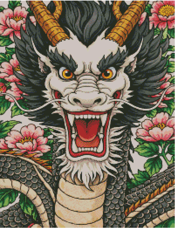 Roaring Dragon Bloom (FD+AB+Crystal) 60x75cm 🔘🔲