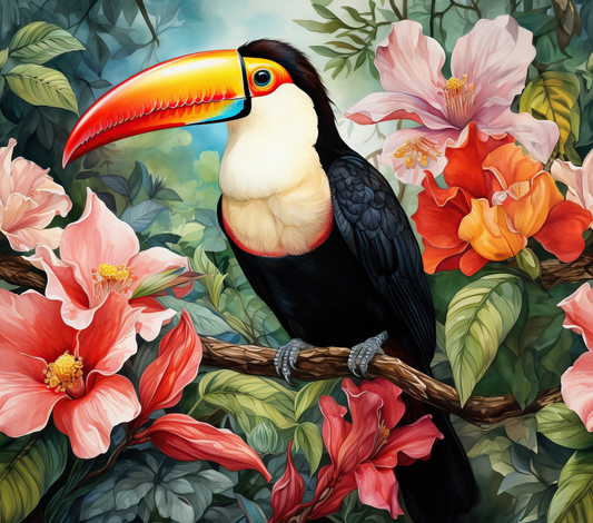 Tropical Toucan Bloom (FD+AB) 50×50cm 🔘🔲
