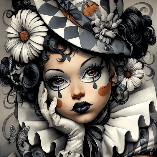 Midnight Harlequin Muse (FD+AB) 50×50cm 🔘🔲