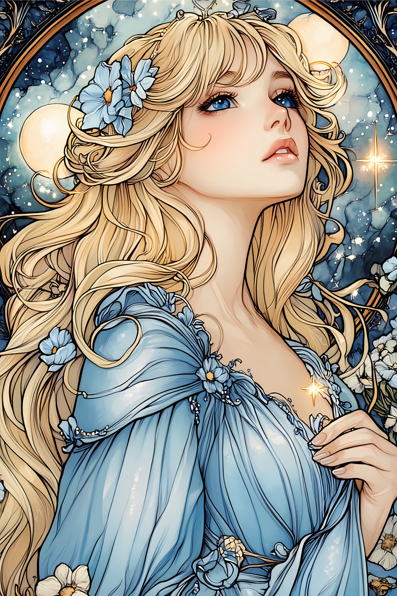 Celestial Blue Muse (FD+AB) 60x80cm 🔘🔲