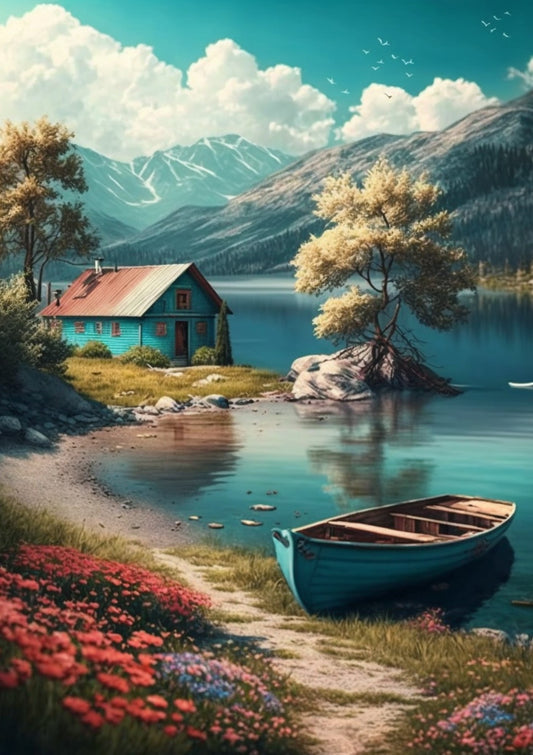 Serene Lakeside Retreat (FD+AB) 50x65cm 🔘🔲