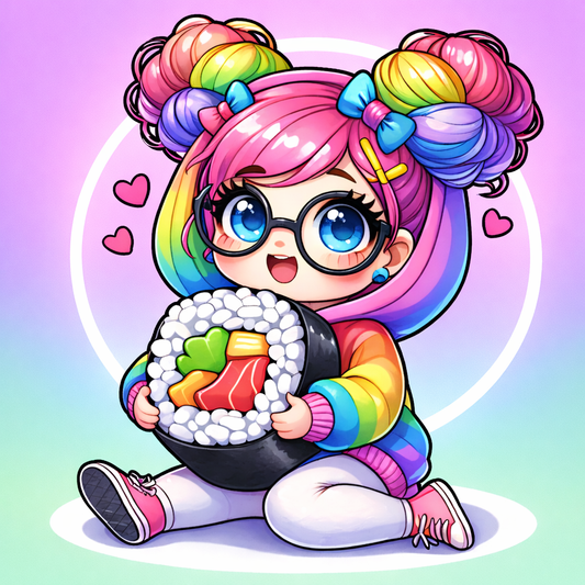 Rainbow Sushi Cutie (FD+AB) 40x40cm 🔘🔲