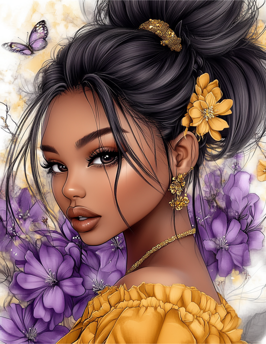 Golden Bloom Beauty (FD+AB) 50x65cm 🔘🔲