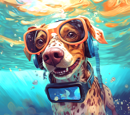 Underwater Pup Adventure (FD+AB) 50×50cm 🔘🔲