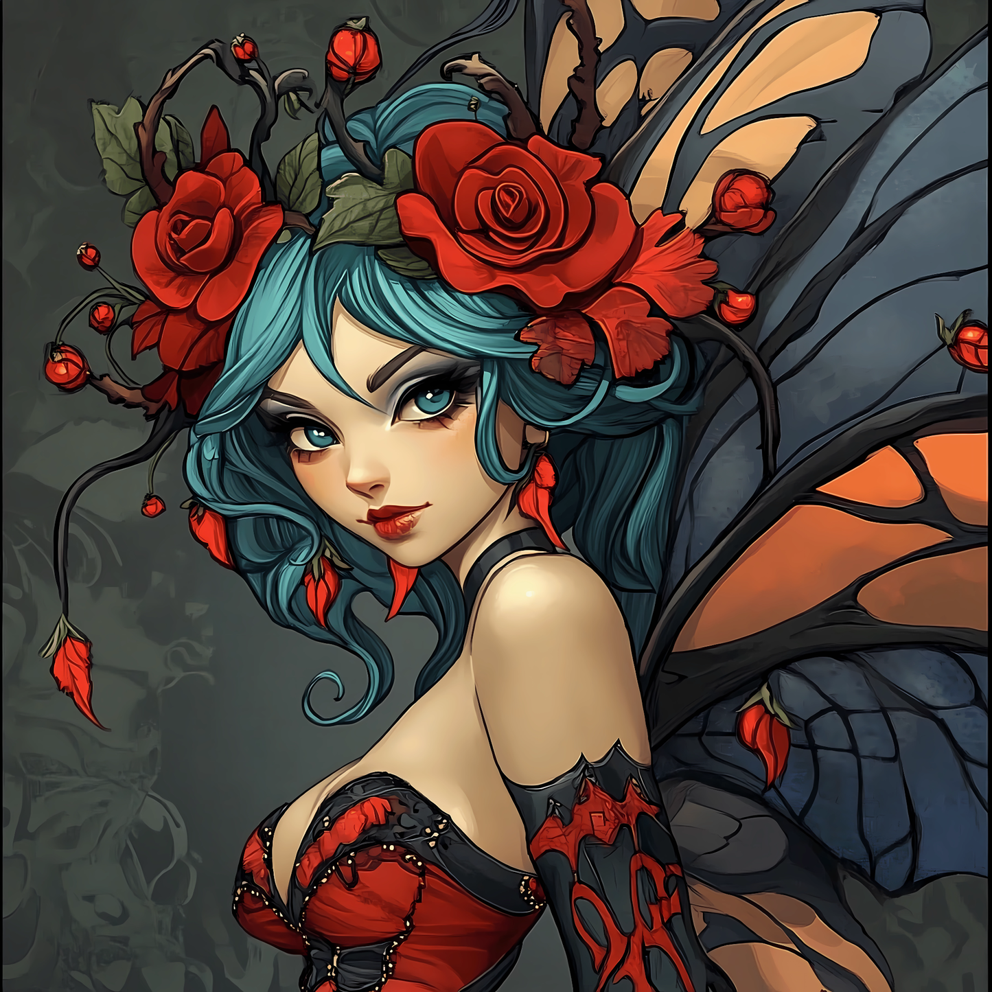Midnight Rose Fairy (FD+AB) 50x50cm 🔘🔲