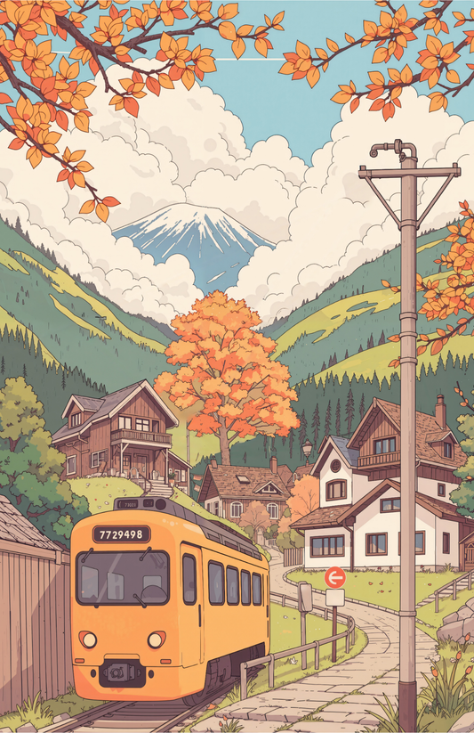 Autumn Railway Village (FD+AB) 50x70cm 🔘🔲