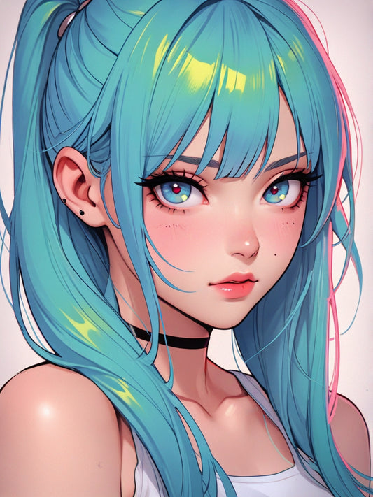 Neon Sky Girl (FD) 40x55cm 🔘🔲