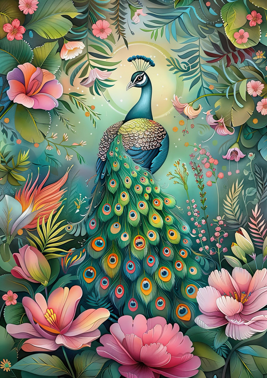 Emerald Garden Peacock (FD+AB) 50x65cm 🔘🔲