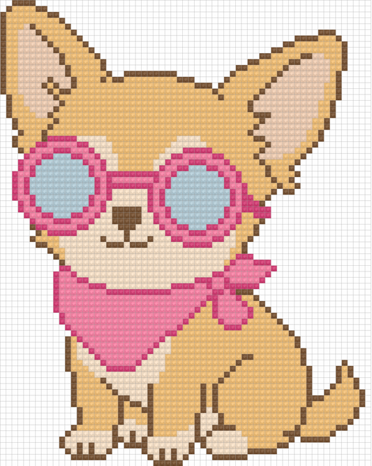 Cool Chihuahua (FD+AB) 17x20cm 🔘🔲