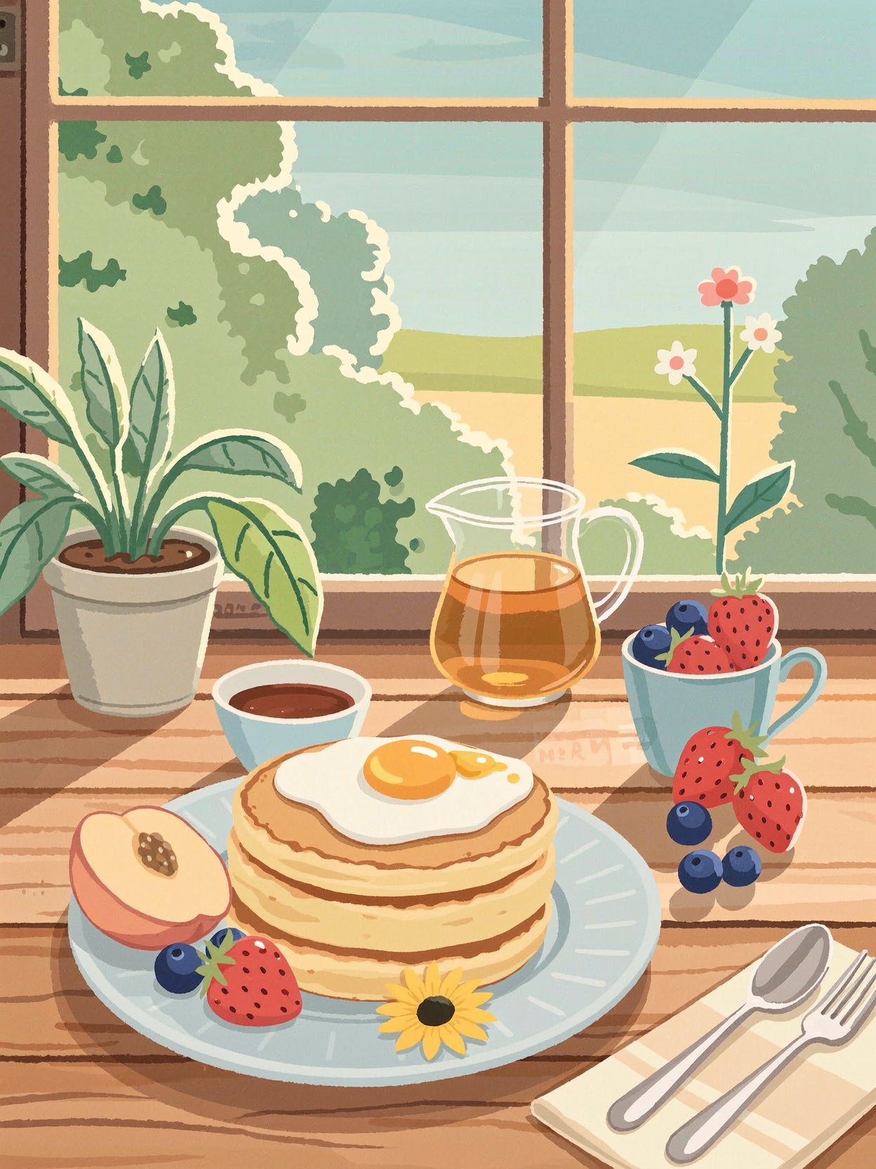 Sunlit Breakfast (FD+AB) 60x80cm 🔘🔲