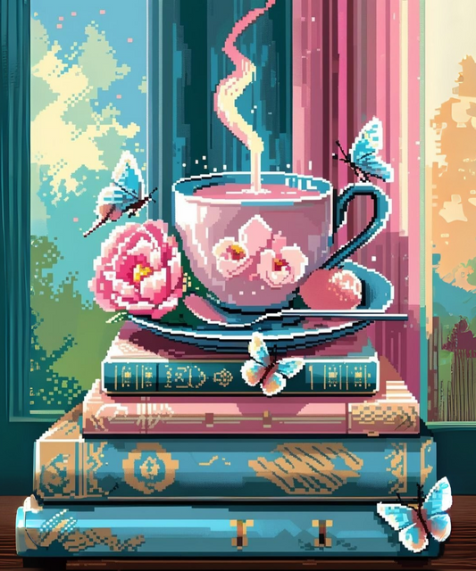 Butterfly Tea & Bookstack (4FD+3AB)